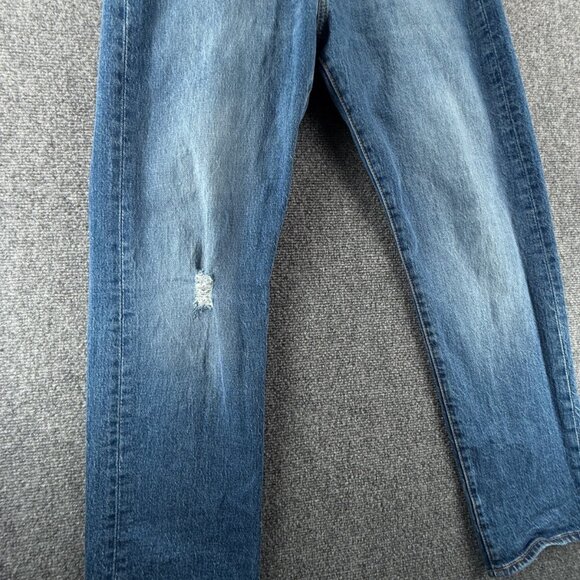 Levis 501 93 Straight Jeans Button Fly Classic Blue Denim Men Cotton ACTL 32X29 - Picture 4 of 16